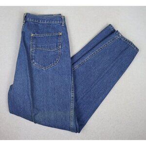 VINTAGE 80s WOMEN'S PLEATED HIGH RISE MEDIUM WASH JEANS - CLIPPER - SIZE 11/12